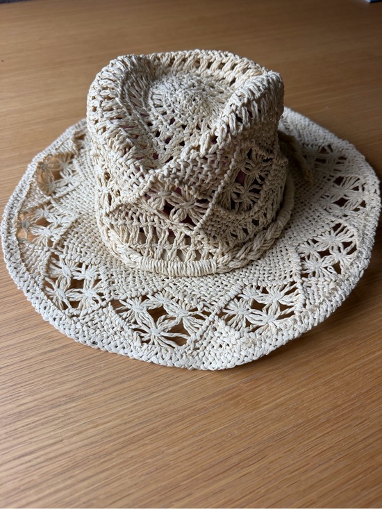Steve Madden Accessories - NWT STEVE MADDEN HAILEY Straw Cowboy Hat Natural Beige Braided Trim